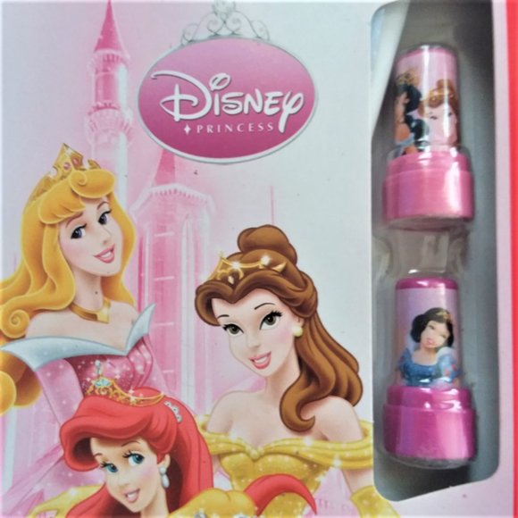 VTG Disney Princess 32 Valentines Day Cards 32 Stickers 2 Ink Stampers 2009 NEW - Picture 3 of 8